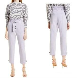 Ted Baker 25 Lavender High Waist Paperbag Tapered Crop Jeans Flint